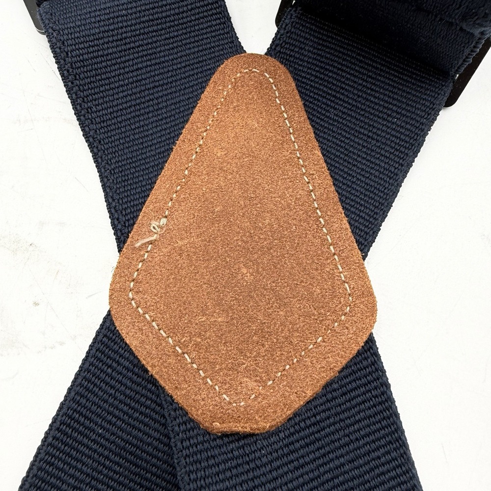 Duluth Trading Co Mens Elastic Y-Back Suspender Blue Leather Brass Adjust Work - Picture 4 of 9